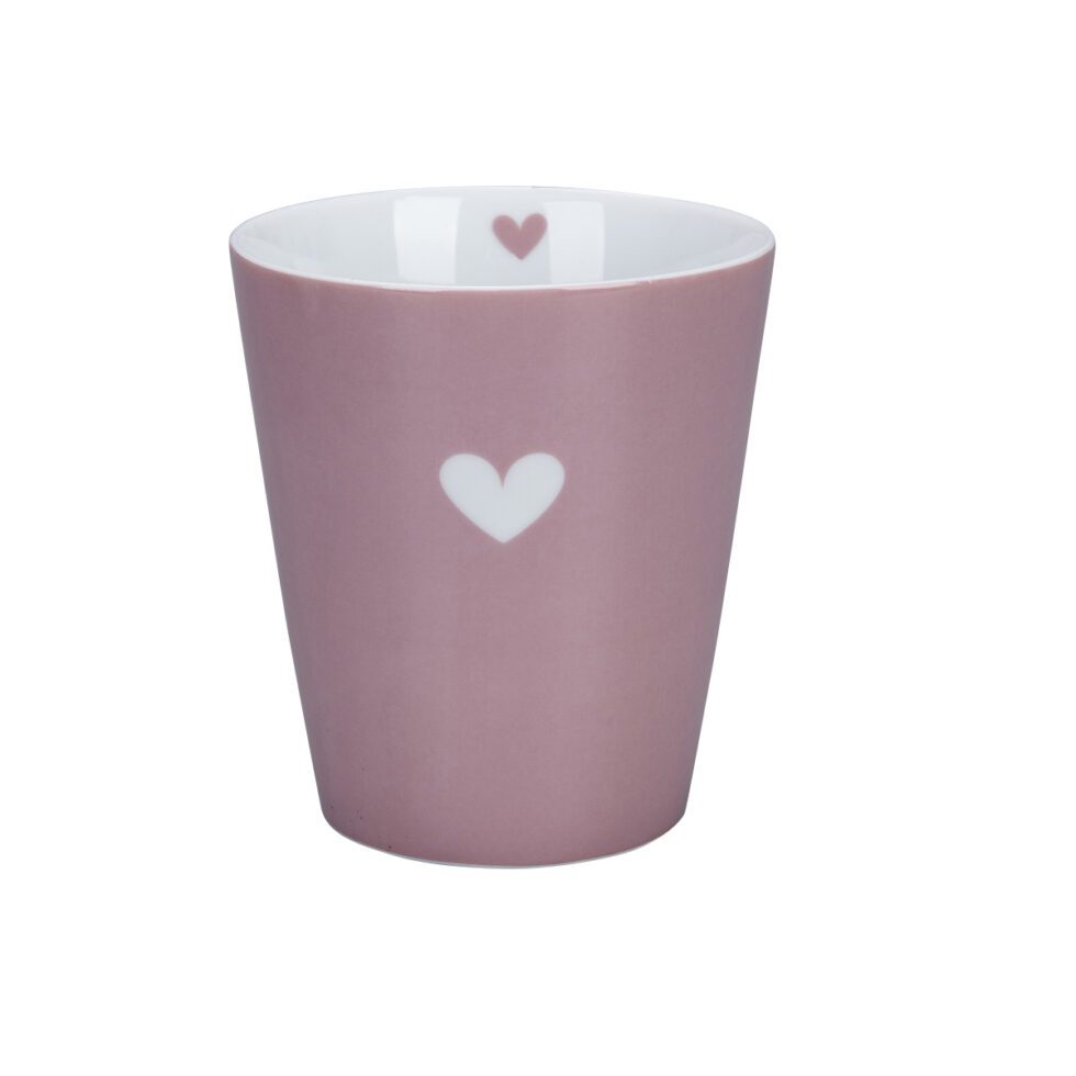 Tazza mug con cuoricino in porcellana colore rosa