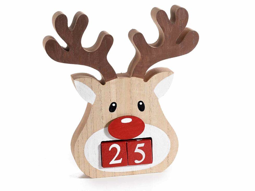 Calendario perpetuo renna in legno
