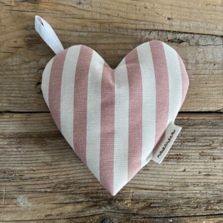 "Maison serì" linea cupido presina cuore a righe bianco/rosa