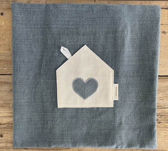 "Maison Serì" Fodera per Cuscino Artigianale "Linea Cupido" - Blue Jeans (45x45 cm)