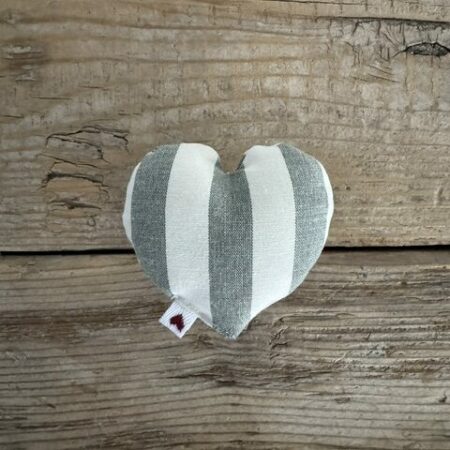 "Maison Seri' "cuore calamita per frigorifero o tenda in tessuto riga grande bianco e verde 9x9 cm