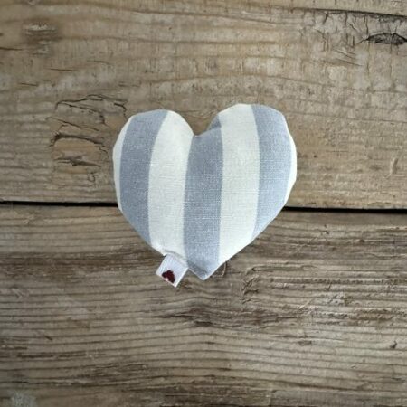"Maison Seri' "cuore calamita per frigorifero o tenda in tessuto riga grande bianco e azzurro 9x9 cm