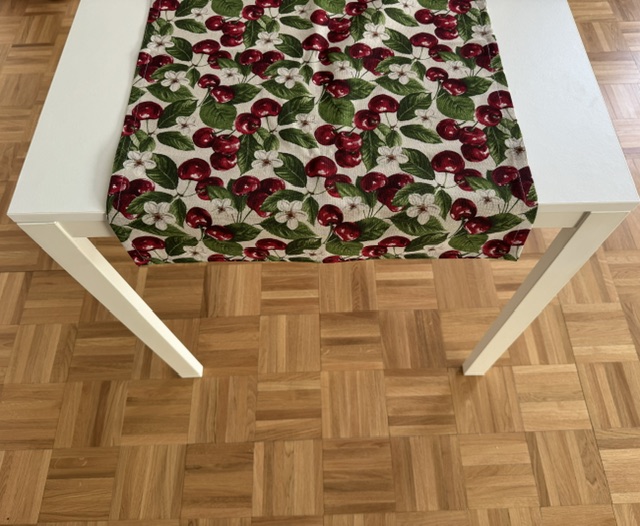 "Maison Seri" Runner da tavolo fantasia CILIEGIA - 150x50 cm