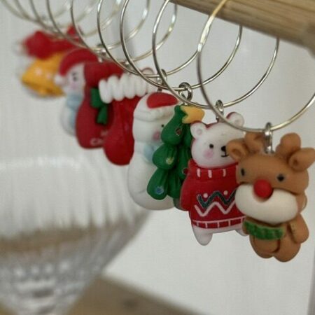 "Maison Seri" Set 9 Segnabicchieri Natalizi Charm per Calici - Atmosfera di Festa
