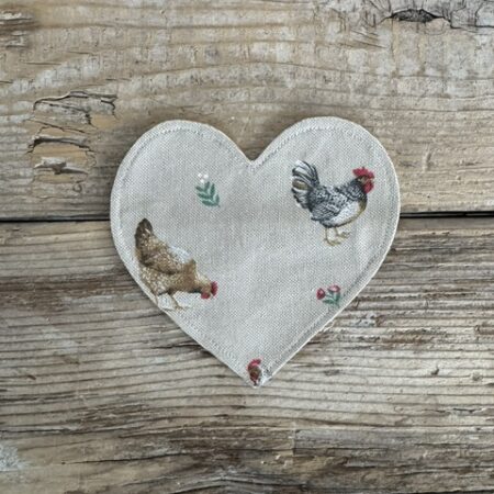Sottobicchiere a Cuore in Tessuto 12 cm - Fatto a Mano da Maison Seri